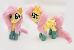 Size: 4456x3000 | Tagged: safe, artist:epicrainbowcrafts, fluttershy, pony, g4, clothes, irl, photo, plushie, socks, solo, striped socks