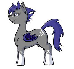 Size: 706x660 | Tagged: safe, artist:thewindking, oc, oc only, oc:midnight blossom, bat pony, pony, bat pony oc, butt freckles, coat markings, female, freckles, missing cutie mark, simple background, socks (coat markings), solo, white background