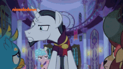 Size: 720x404 | Tagged: safe, screencap, chancellor neighsay, cozy glow, gallus, ocellus, sandbar, silverstream, smolder, yona, changedling, changeling, classical hippogriff, dragon, earth pony, griffon, hippogriff, pegasus, pony, unicorn, yak, g4, school raze, animated, bow, chains, cloven hooves, colored hooves, dragoness, female, filly, glowing horn, hair bow, horn, jewelry, magic, male, monkey swings, necklace, nickelodeon, stallion, student six, tail bow, teenager, tied up