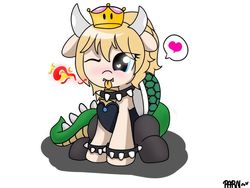 Size: 960x720 | Tagged: safe, artist:parn, pony, bowser, bowsette, fanart, heart, male, pictogram, ponified, rule 63, super crown, super mario bros., toadette