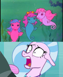 Size: 500x614 | Tagged: safe, edit, edited screencap, screencap, silverstream, sea pony, seapony (g4), g1, g4, my little pony: the movie (g1), season 8, what lies beneath, bubble, crepuscular rays, cute, dorsal fin, female, fin, fin wings, fins, fish tail, floppy ears, flowing mane, flowing tail, jewelry, necklace, ocean, pink eyes, scales, scared, seapony silverstream, shocked, smiling, solo, sunlight, swimming, tail, teeth, underwater, water, wings