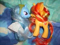 Size: 640x480 | Tagged: safe, artist:missluckychan29, sunset shimmer, trixie, pony, unicorn, g4, female, irl, lesbian, photo, ship:suntrix, shipping, toy