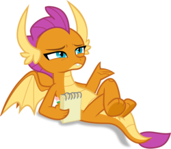 Size: 2466x2150 | Tagged: safe, artist:frownfactory, smolder, dragon, g4, what lies beneath, .svg available, crossed legs, dragoness, female, high res, horns, notepad, simple background, sitting, solo, svg, transparent background, vector, wings