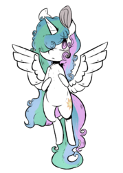 Size: 1280x1784 | Tagged: safe, artist:urbanqhoul, princess celestia, alicorn, pony, g4, female, hair over one eye, mare, simple background, solo, transparent background