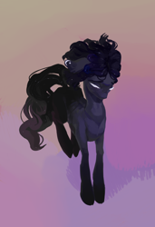 Size: 2026x2961 | Tagged: safe, artist:yanisfucker, oc, oc only, earth pony, pony, ethereal mane, eyes closed, female, floppy ears, freckles, gradient background, high res, mare, simple background, solo, starry mane