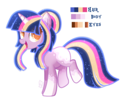 Size: 1677x1361 | Tagged: safe, artist:sugaryicecreammlp, oc, oc only, pony, unicorn, female, mare, not twilight sparkle, offspring, parent:twilight sparkle, reference sheet, simple background, solo, transparent background
