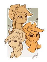 Size: 750x989 | Tagged: safe, artist:assasinmonkey, applejack, earth pony, pony, g4, cowboy hat, female, freckles, hat, monochrome, signature, sketch, stetson