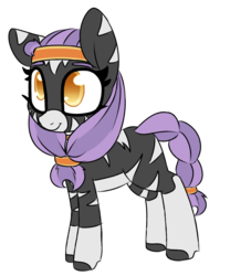 Size: 1280x1542 | Tagged: safe, artist:lockheart, oc, oc only, oc:zuri, pony, zebra, female, mare, simple background, smiling, solo, transparent background, zebra oc