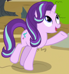 Size: 660x713 | Tagged: safe, screencap, starlight glimmer, pony, unicorn, g4, to change a changeling, cropped, female, mare, pointing, smiling, solo