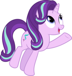 Size: 6400x6701 | Tagged: safe, artist:parclytaxel, starlight glimmer, pony, unicorn, g4, to change a changeling, .svg available, absurd resolution, female, looking up, mare, pointing, simple background, smiling, solo, transparent background, vector