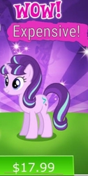 Size: 260x516 | Tagged: safe, edit, edited screencap, gameloft, screencap, starlight glimmer, g4, capitalism in the comments, crack is cheaper, cropped, expensive, greedloft, meme, sunburst background, truth, why gameloft why, wow, wow! glimmer