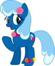 Size: 5000x5943 | Tagged: safe, artist:pilot231, oc, oc only, oc:sea foam ep, earth pony, pony, absurd resolution, flower on ear, highlights, lei, simple background, solo, transparent background, vector