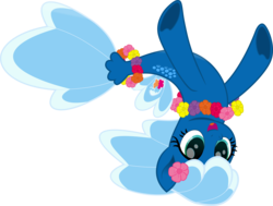 Size: 5000x3787 | Tagged: safe, artist:pilot231, oc, oc only, oc:sea foam ep, seapony (g4), female, flower on ear, highlights, lei, mare, movie accurate, simple background, solo, swimming, swimming loop, transparent background, upside down, vector