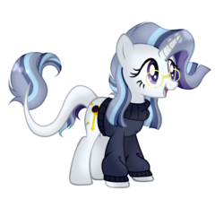 Size: 1024x910 | Tagged: safe, artist:mintoria, oc, oc only, oc:luminescence, pony, unicorn, clothes, female, glasses, mare, simple background, solo, sweater, transparent background