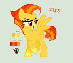 Size: 1736x1488 | Tagged: safe, artist:aurora-light-x, oc, oc only, oc:fire, pegasus, pony, female, mare, reference sheet, simple background, solo