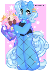 Size: 2844x4000 | Tagged: safe, artist:bunxl, trixie, rabbit, unicorn, anthro, unguligrade anthro, g4, arm hooves, cape, clothes, cute, diatrixes, ethereal mane, female, hat, heart, heart eyes, leotard, mare, simple background, smiling, starry eyes, starry mane, starry tail, tail, transparent background, trixie's cape, trixie's hat, wingding eyes