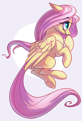 Size: 1024x1518 | Tagged: safe, artist:lacedharlot, fluttershy, pegasus, pony, g4, female, mare, smiling, solo, spread wings, wings