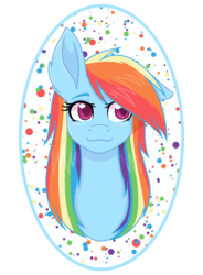 Size: 1078x1462 | Tagged: safe, artist:frostylithi, rainbow dash, pony, g4, alternate hairstyle, bust, female, portrait, simple background, solo, transparent background