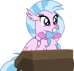 Size: 4287x4100 | Tagged: safe, artist:ironm17, silverstream, classical hippogriff, hippogriff, a rockhoof and a hard place, g4, absurd resolution, excited, grin, simple background, smiling, transparent background, vector