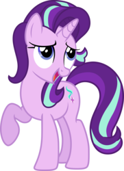 Size: 4000x5520 | Tagged: safe, artist:pilot231, starlight glimmer, pony, unicorn, g4, rock solid friendship, cutie mark, embarrassed, female, looking up, mare, raised hoof, simple background, solo, transparent background, vector