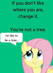 Size: 1303x1780 | Tagged: safe, edit, editor:leonidus, fluttershy, g4, dialogue, i'd like to be a tree, looking up, meme, reaction image, text