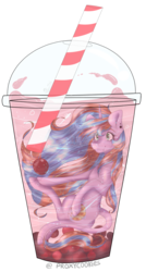 Size: 1508x2816 | Tagged: safe, artist:proxycookies, oc, oc only, oc:proxy cookies, pony, bubble tea, cup, cup of pony, micro, simple background, solo, speedpaint, straw, transparent background
