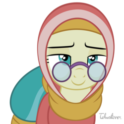 Size: 994x994 | Tagged: safe, artist:tehwatever, desert flower, earth pony, pony, g4, road to friendship, background pony, bedroom eyes, female, glasses, hijab, lidded eyes, mare, simple background, solo, somnambula resident, transparent background, vector