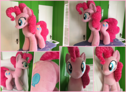 Size: 4032x2952 | Tagged: safe, artist:whitelightplushpones, pinkie pie, earth pony, pony, g4, balloonbutt, butt, cute, dock, female, high res, irl, mare, photo, plot, plushie, solo, standing, the ass was fat