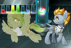 Size: 3000x2000 | Tagged: safe, artist:twigileia, oc, oc:h8-seed, oc:wooden toaster, ghost, pegasus, pony, fanfic:rainbow factory, clothes, cute, female, glazeabetes, high res, mare, ocbetes, spectra