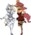 Size: 706x783 | Tagged: safe, artist:nootaz, oc, oc:game guard, oc:nootaz, unicorn, anthro, anthro oc, bowsette, breasts, cleavage, clothes, dress, rule 63, ship:gametaz, simple background, super crown, toadette, transparent background