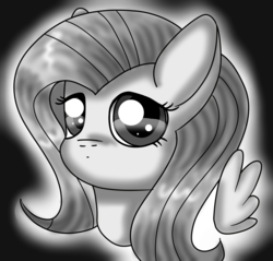 Size: 2200x2100 | Tagged: safe, artist:artistathefilly, fluttershy, g4, black and white, grayscale, high res, monochrome