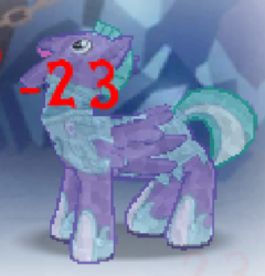 Size: 292x304 | Tagged: safe, gameloft, teal crescent, pony, g4, my little pony: magic princess, 23, armor, crystal guard, crystal guard armor, faic, gameloft shenanigans, roar, solo, stalwart royal guard