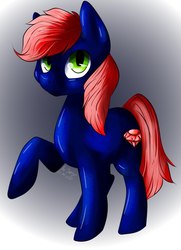 Size: 784x1080 | Tagged: safe, artist:ani22, oc, oc:bloodstone, cute, cyrillic, gem, male, red hair, ruby, russian, stallion