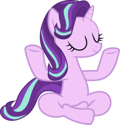 Size: 3000x3143 | Tagged: safe, artist:wissle, starlight glimmer, pony, unicorn, a rockhoof and a hard place, g4, eyes closed, female, high res, lotus position, mare, meditation, simple background, sitting, smiling, solo, transparent background, vector