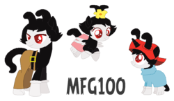 Size: 814x476 | Tagged: safe, artist:mixelfangirl100, pony, animaniacs, clothes, dot warner, gloves, hoof gloves, latex, latex gloves, male, ponified, rubber gloves, simple background, transparent background, wakko warner, yakko warner
