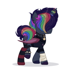 Size: 1024x1009 | Tagged: safe, artist:_spacemonkeyz_, oc, oc only, oc:blaze, alicorn, bat pony, bat pony alicorn, pony, clothes, magic, male, simple background, socks, solo, stallion, striped socks, transparent background