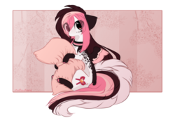 Size: 1600x1075 | Tagged: safe, artist:php146, oc, oc only, oc:chelsi, pegasus, pony, chibi, coat markings, colored hooves, eye clipping through hair, female, hug, looking at you, mare, pillow, pillow hug, simple background, small wings, socks (coat markings), solo, transparent background