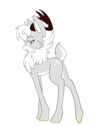 Size: 3024x4032 | Tagged: safe, artist:steelsoul, oc, oc only, oc:prince snow, deer, reindeer, buck, butt freckles, freckles, looking at you, male, simple background, solo, transparent background