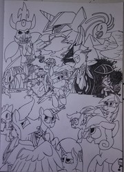 Size: 1896x2637 | Tagged: safe, artist:thebathwaterhero, rainbow dash, scootaloo, spike, twilight sparkle, oc, oc:choosie, oc:dandy pomp, oc:firecracker, oc:muffin top, g4, cyoa