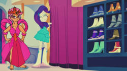 Size: 1920x1080 | Tagged: safe, artist:leandrovalhalla, edit, edited screencap, screencap, rarity, oc, oc:dance illusions, equestria girls, g4, my little pony equestria girls, clothes, dress, fall formal outfits