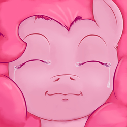 Size: 1800x1800 | Tagged: safe, artist:zaid val'roa, pinkie pie, earth pony, pony, g4, bust, crying, female, mare, smiling, solo