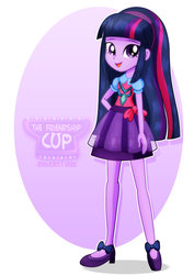 Size: 1600x2263 | Tagged: safe, artist:jucamovi1992, twilight sparkle, alicorn, equestria girls, g4, amulet, clothes, cute, female, headband, high heels, jewelry, necklace, open mouth, shoes, skirt, smiling, solo, twilight sparkle (alicorn)