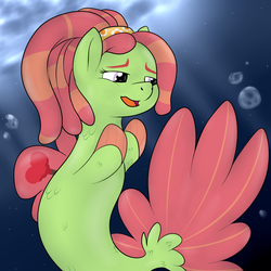 Size: 1400x1400 | Tagged: safe, artist:pavlovzdawg, tree hugger, seapony (g4), g4, female, seaponified, solo, species swap, underwater