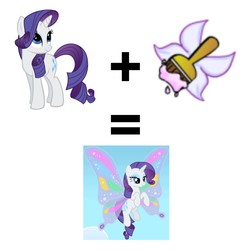 Size: 2289x2289 | Tagged: safe, artist:the smiling pony, rarity, g4, sonic rainboom (episode), crossover, faerie, funny, glimmer wings, high res, neopets, paintbrush