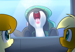 Size: 1280x900 | Tagged: safe, artist:acersiii, oc, oc only, oc:marina (efnw), orca pony, original species, against glass, cute, drool, everfree northwest, glass, licking, mawshot, open mouth, tongue out, uvula