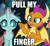 Size: 1014x930 | Tagged: safe, edit, edited screencap, screencap, ocellus, smolder, changedling, changeling, dragon, g4, my little pony: friendship is magic, what lies beneath, cropped, duo focus, fart joke, female, image macro, implied farting, meme, pull my finger