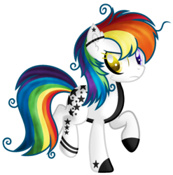 Size: 1420x1440 | Tagged: safe, artist:bloodlover2222, oc, oc only, oc:faded star, earth pony, pony, colored hooves, female, heterochromia, mare, rainbow hair, simple background, solo, transparent background