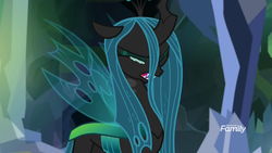 Size: 1920x1080 | Tagged: safe, screencap, ocellus, queen chrysalis, changedling, changeling, changeling queen, g4, season 8, what lies beneath, adorkable, breakdown, crying, cute, cutealis, diaocelles, discovery family, discovery family logo, discussion in the comments, disguise, disguised changeling, dork, dorkalis, eyes closed, fangs, female, frown, implied chrysalis, logo, nightmare cave, open mouth, queen chrysellus, reaction image, sad, sadorable, sobbing, solo, spread wings, tantrum, teary eyes, whining, wings