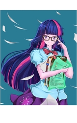 Size: 680x1080 | Tagged: safe, artist:花无影雪无踪, twilight sparkle, alicorn, equestria girls, g4, adorkable, clothes, cute, dork, female, glasses, i can't believe it's not sci-twi, looking at you, pixiv, pleated skirt, skirt, solo, twilight sparkle (alicorn), twilight's professional glasses