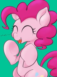 Size: 1073x1467 | Tagged: safe, artist:noupu, pinkie pie, earth pony, pony, g4, cute, diapinkes, eyes closed, female, mare, solo